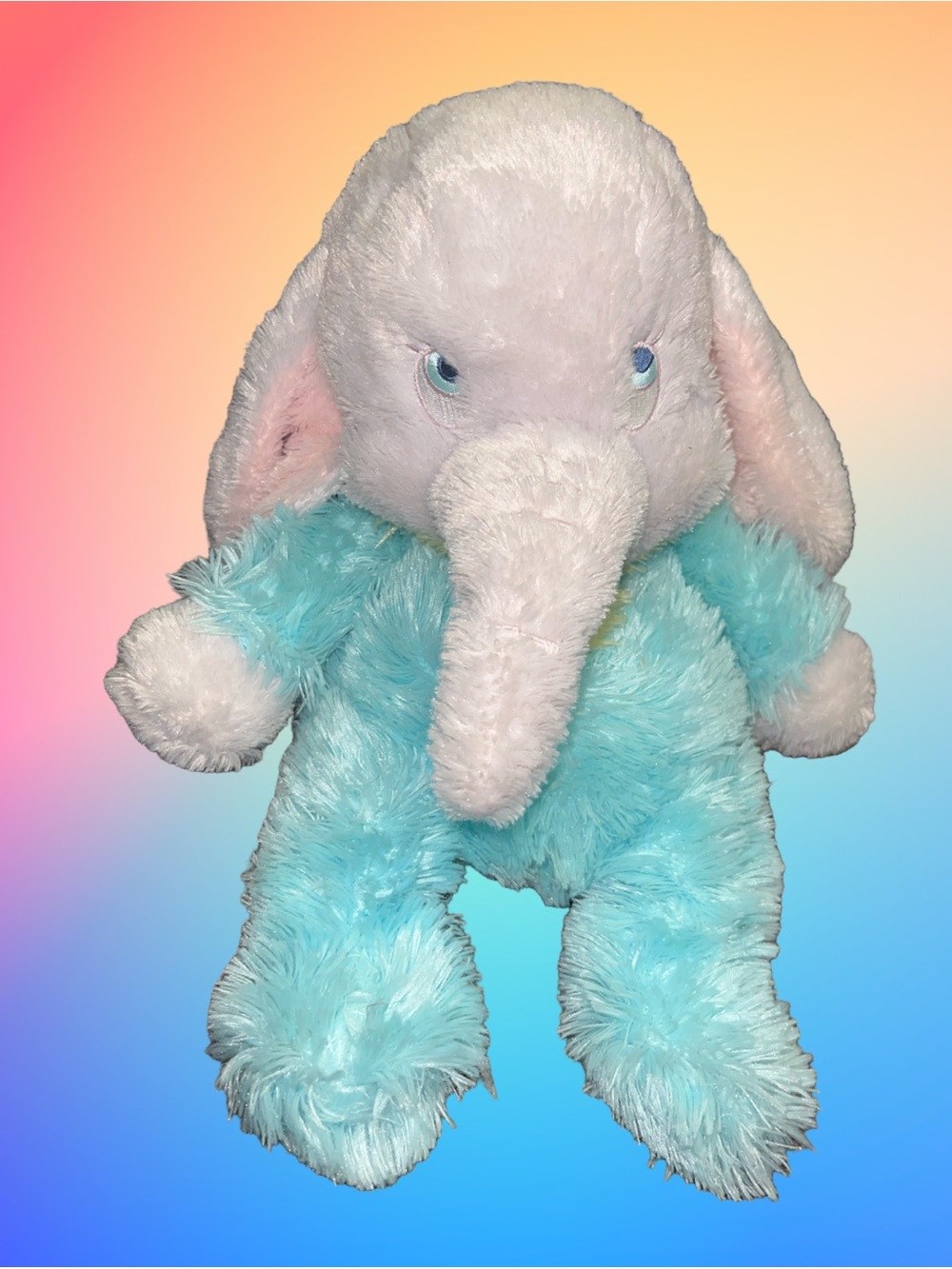 Rare Disney Dumbo Clown Suit Shaggy Stuffed Plush Embroidered Eyes W Tag 20”